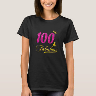 Frauen 100 und fabelhafte Diamantkrone glücklich 1 T-Shirt