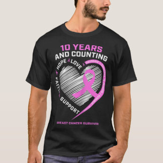 Frauen 10 Jahre Brustkrebs Überleben Geschenke für T-Shirt