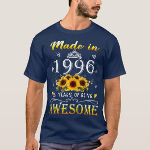 Frauen 1996 Sonnenblume 26. Tag 26 Jahre T-Shirt