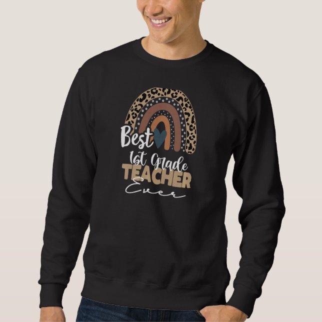 Frauen 1. Klasse Lehrer Boho Rainbow Lehrer Appr Sweatshirt (Vorderseite)