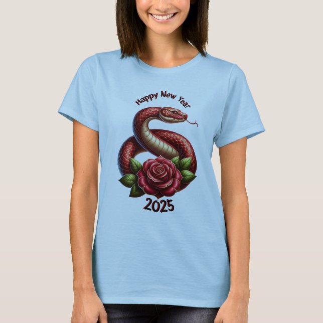 Frauen 2025 Jahr des Schlange-T - Shirt (Vorderseite)