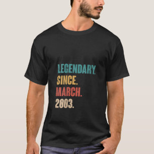 Frauen 20 Jahre alt Vintag 2003 Geburtstag März 20 T-Shirt