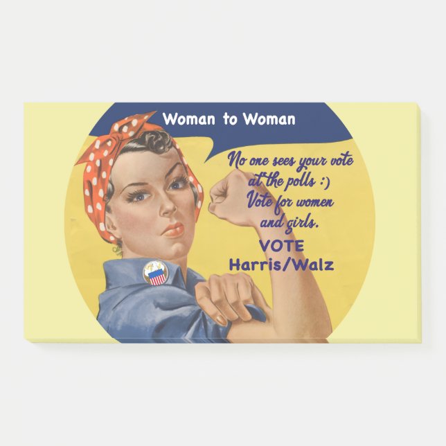 Frauen-2-Frauen-Anmerkungen | Rosie the Riveter Post-it Klebezettel (Vorderseite)