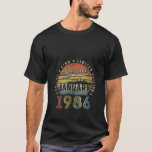 Frauen 37. Geburtstagsgeschenk Phantastisch seit 1 T-Shirt<br><div class="desc">Perfect Gift Idea for Men, Women - Vintager Januar 1986 Geburtstagskleidung. Liebliches Geschenk für Eltern ab 37, Oma, Opa, Cousin, Freundin, Schwester, Bruder, Ehemann, Ehefrau, Vater, Mutter, Onkel, Tante auf 37 Jahre alt glücklichen Geburtstag Party. Perfect Gift Idea for Men, Women - Vintager Januar 1986 Geburtstagskleidung. Liebliches Geschenk für Eltern...</div>