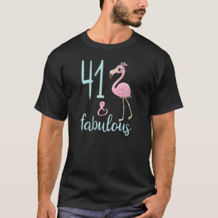 Frauen 41. Geburtstag 41 Jahr alt Flamingo Tag Par T-Shirt
