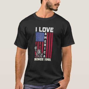 Frauen 41. Geburtstag I Liebe Amerika Seit 1981 U T-Shirt