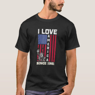 Frauen 41. Geburtstag I Liebe Amerika Seit 1981 U T-Shirt