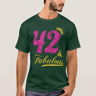 Frauen 42 und fabelhafte Diamantkrone glücklich 42 T-Shirt
