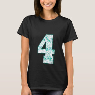 Frauen 4. Geburtstag 4 Jahre Alte Musik / Neck T-Shirt