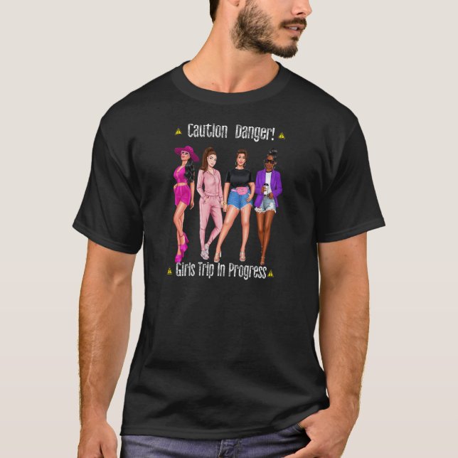 Frauen 4 Girls Trip in Progress Königsurlaub H T-Shirt (Vorderseite)