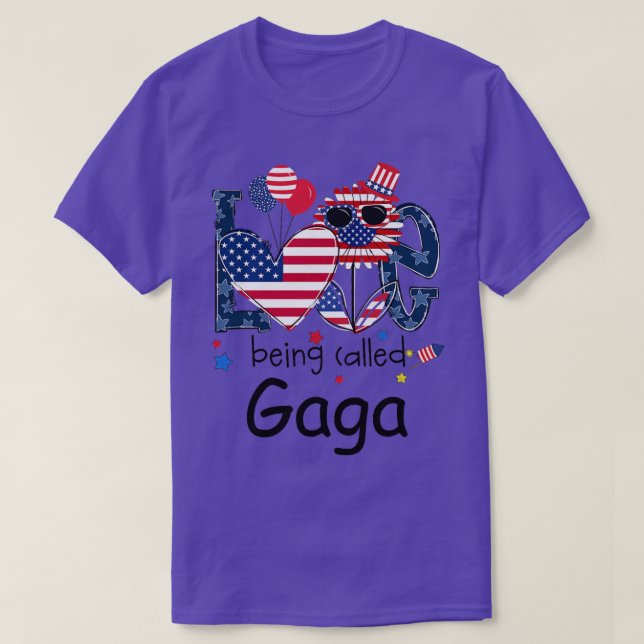 Frauen 4. Juli Liebe wird Gaga Sunfloe genannt T-Shirt (Design vorne)