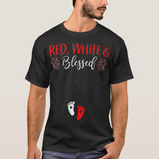 Frauen 4. Juli Schwangerschaft Ankündigung Patriot T-Shirt