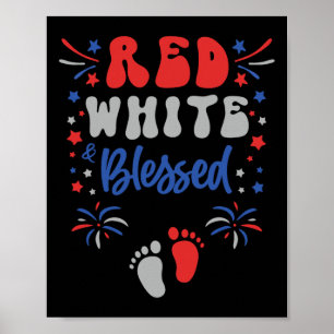 Frauen 4. Juli Schwangerschaft Kleid rot weiß und Poster
