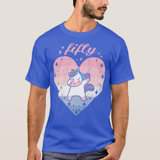 Frauen 50 Jahre Niedliches Einhorn Geburtstagsmädc T-Shirt