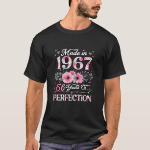 Frauen 56 Jahre alt 1967 Blumengestalt 56. Geburts T-Shirt