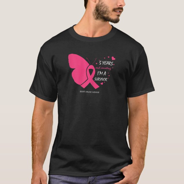 Frauen 5 Jahre Brustkrebs-freie Geschenke Schmette T-Shirt (Vorderseite)