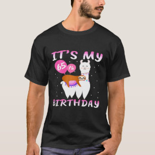 Frauen 65 Jahre alt 65. Geburtstag Llama Sloth T-Shirt