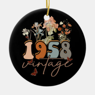 Frauen 65 Jahre alt Vintag 1958 65. Geburtstag T-S Keramik Ornament
