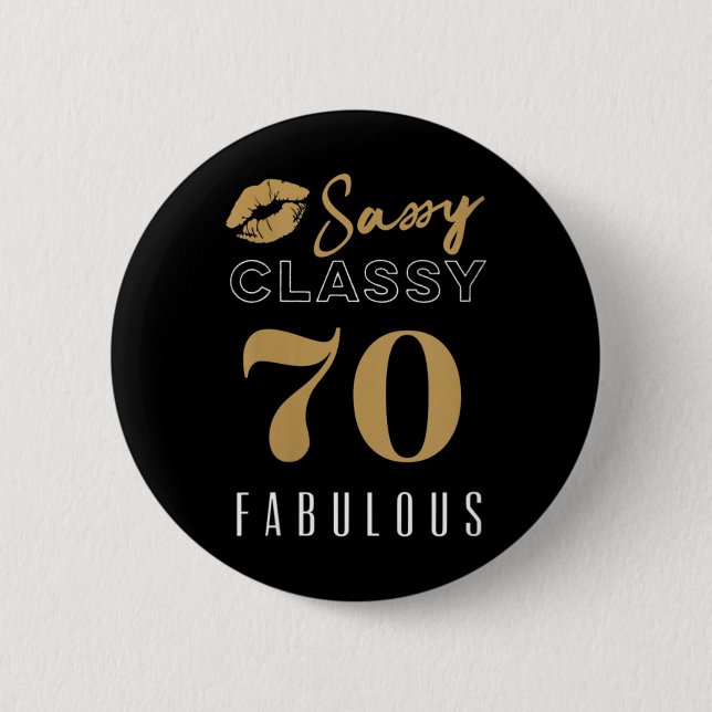 Frauen 70 - Sy Cly Fabulous _ 70-jährige Frau Button (Vorderseite)