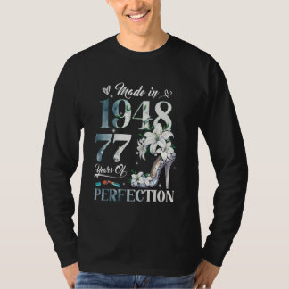 Frauen 77. Geburtstag Floral Hergestellt in 1948 G T-Shirt