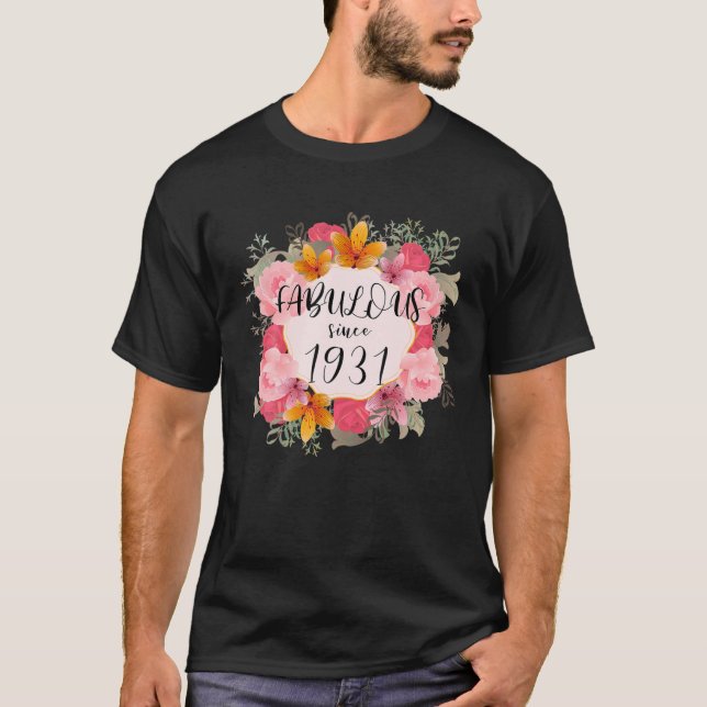 Frauen 89 Jahre alt Fabulous seit 1931 glücklich 8 T-Shirt (Vorderseite)