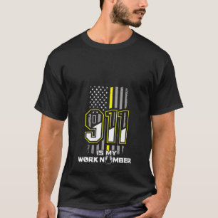 Frauen 911 Werbe-Nummer in Gelb L T-Shirt