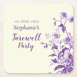 Frauen Abschied Party Lavendel Wildblume Rechteckiger Pappuntersetzer