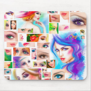 Frauen abstrakte Collage Mousepad