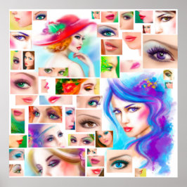 Frauen abstrakte Collage Poster