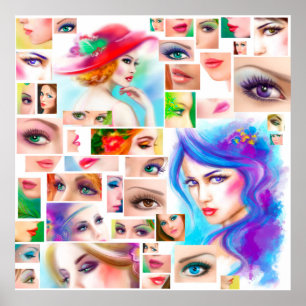 Frauen abstrakte Collage Poster