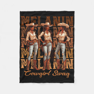 Frauen Afrikanisch Melanin Cowgirl Swag Schwarze G Fleecedecke