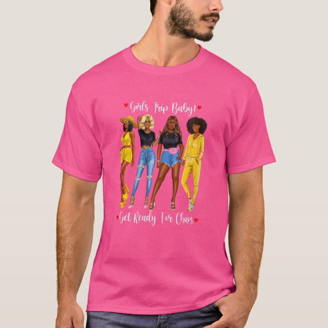 Frauen Afrikanische Amerikanermädchen Ausflug Blac T-Shirt (Vorderseite)