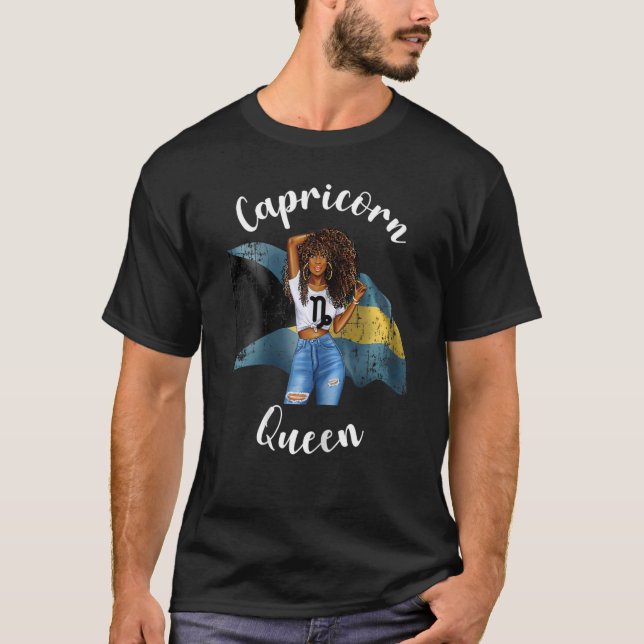 Frauen Afro Bahaman Capricorn Queen Black Womens Z T-Shirt (Vorderseite)