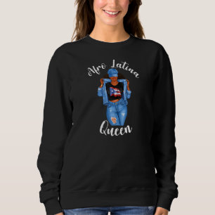 Frauen Afro Latina Königin Puerto Rico Schwarze Fr Sweatshirt
