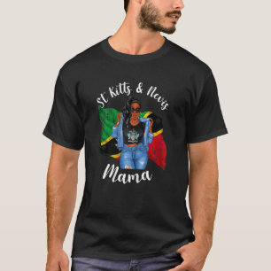 Frauen Afro St Kitts und Nevis Mama Lieben Kaffee T-Shirt