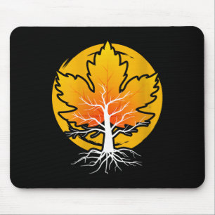 Frauen Ahornblatt Herbst Baum Blatt Karte Mousepad