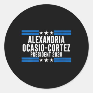 Frauen Alexandria Ocasio Cortez für Präsident 2028 Runder Aufkleber