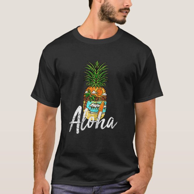Frauen Aloha Pineaple Beach Graphic Vest C T-Shirt (Vorderseite)