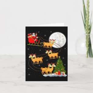 Frauen Alpak Lama Weihnachtsmann Schlitten Fliegen Karte