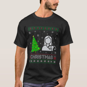 Frauen als Nurse Weihnachtsbaum leuchten hässlich  T-Shirt