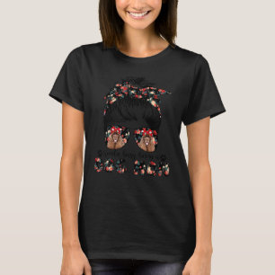 Frauen American Cocker Spaniel Mama Messy Bun Hair T-Shirt
