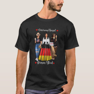 Frauen Amerikaner erhöht deutsches Blut-USA-Flagge T-Shirt