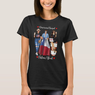 Frauen Amerikaner erzogen chilenischen Blut USA Fl T-Shirt