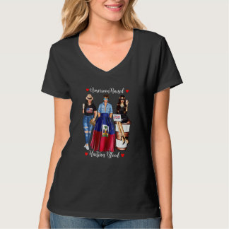 Frauen Amerikanisch Aufgewachsen Haiti Blut USA-Fl T-Shirt