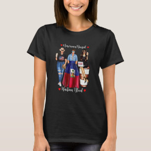 Frauen Amerikanisch Aufgezogen Haiti Blut USA-Flag T-Shirt
