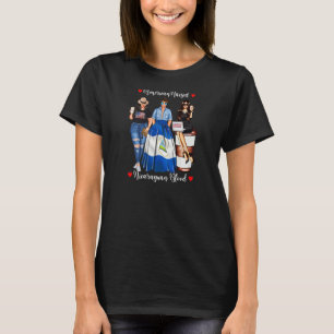 Frauen Amerikanisch Raised Nicaraguan Blood USA Fl T-Shirt