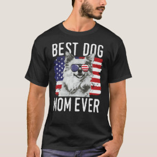 Frauen Amerikanische Flagge Beste Mama Hund je Chi T-Shirt