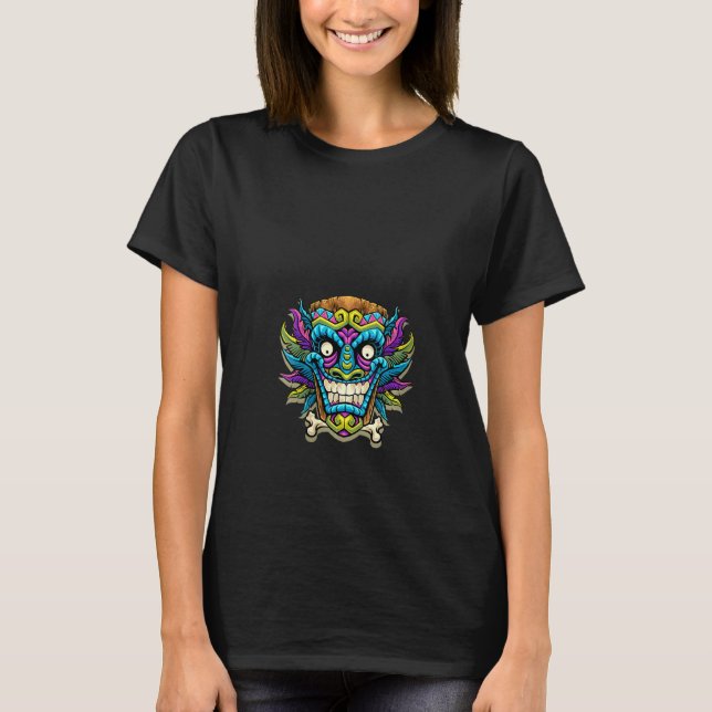 Frauen Ancient Warrior Ethnic Aztec Maske People T-Shirt (Vorderseite)