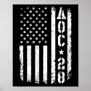 Frauen Aoc 2028 US Flag V-Nacken Poster