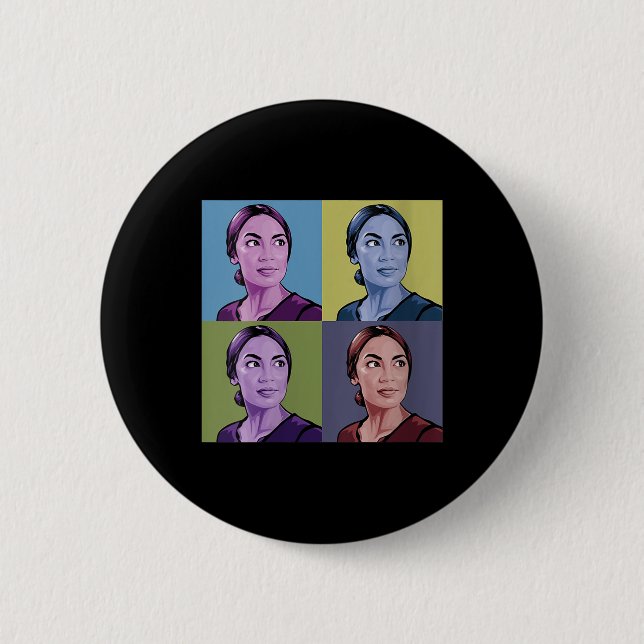 Frauen Aoc Alexandria Ocasio-cortez First Female P Button (Vorderseite)